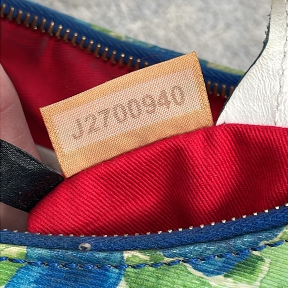 Dooney & Bourke Petunia Watercolor Floral Hobo Shoulder Bucket Bag Blue Green - Picture 17 of 17